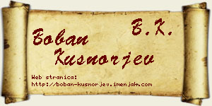 Boban Kušnorjev vizit kartica
